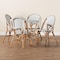 Baxton Studio Genica Classic French Black and White Waeving and Natural Brown Rattan 5-Piece Dining Chair Set 210-12698-12699 - alternate 3